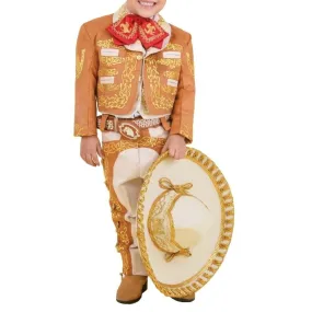 Traje Charro para Niño (TODO INCLUIDO) Ocre y Hueso Gamuzina imp-72330