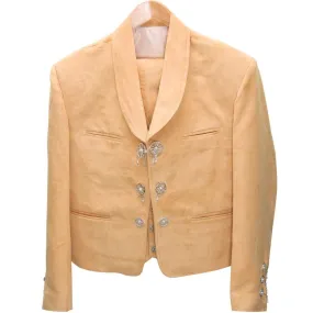 Traje de Charro de Lujo con Fino Bordado para Hombre Color Mostaza WD-1035