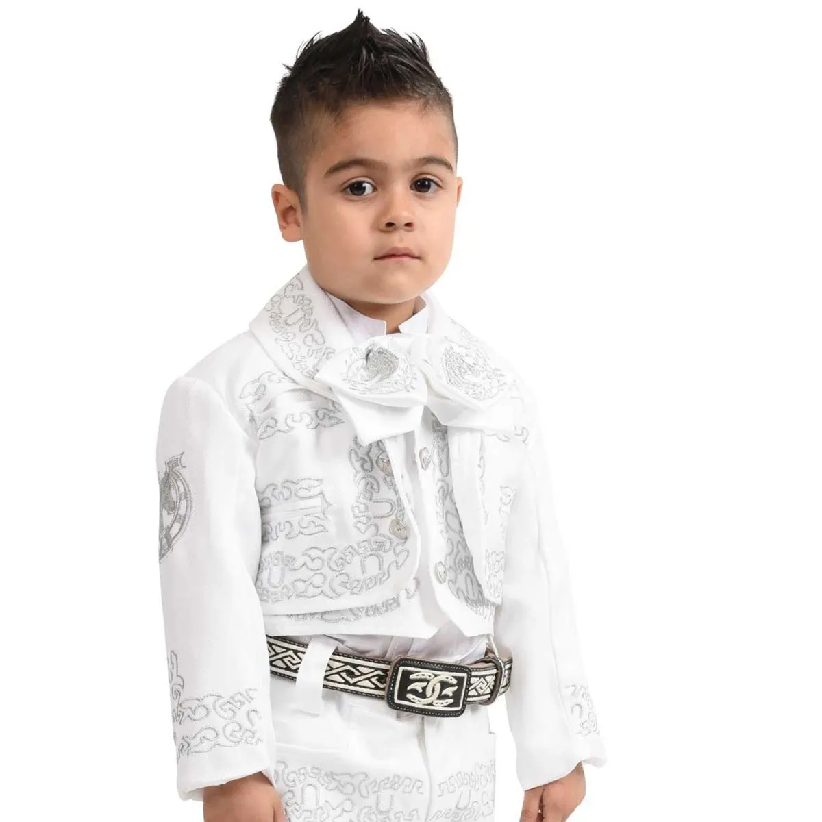 Traje de Charro para Niño de 3 Piezas Color Blanco WD-942