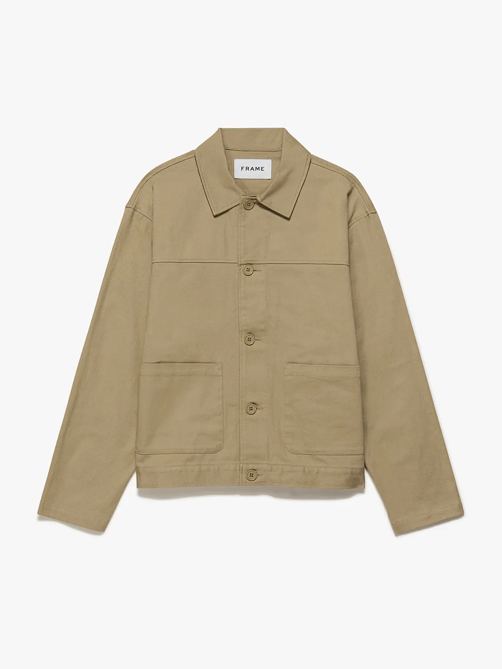 Unlined Cotton Trucker Jacket -- Sand Beige