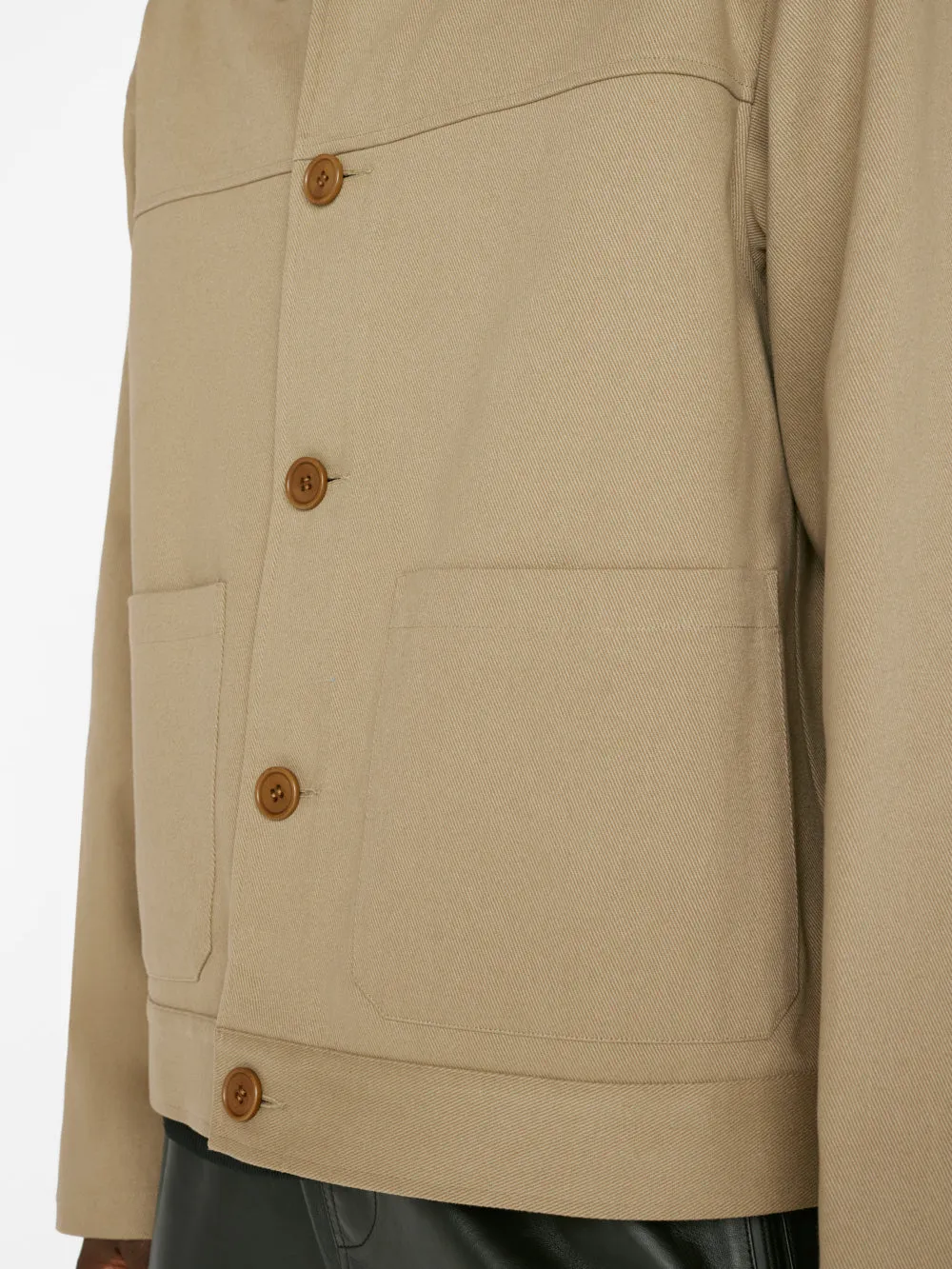 Unlined Cotton Trucker Jacket -- Sand Beige