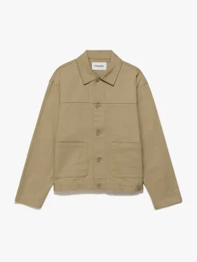 Unlined Cotton Trucker Jacket -- Sand Beige