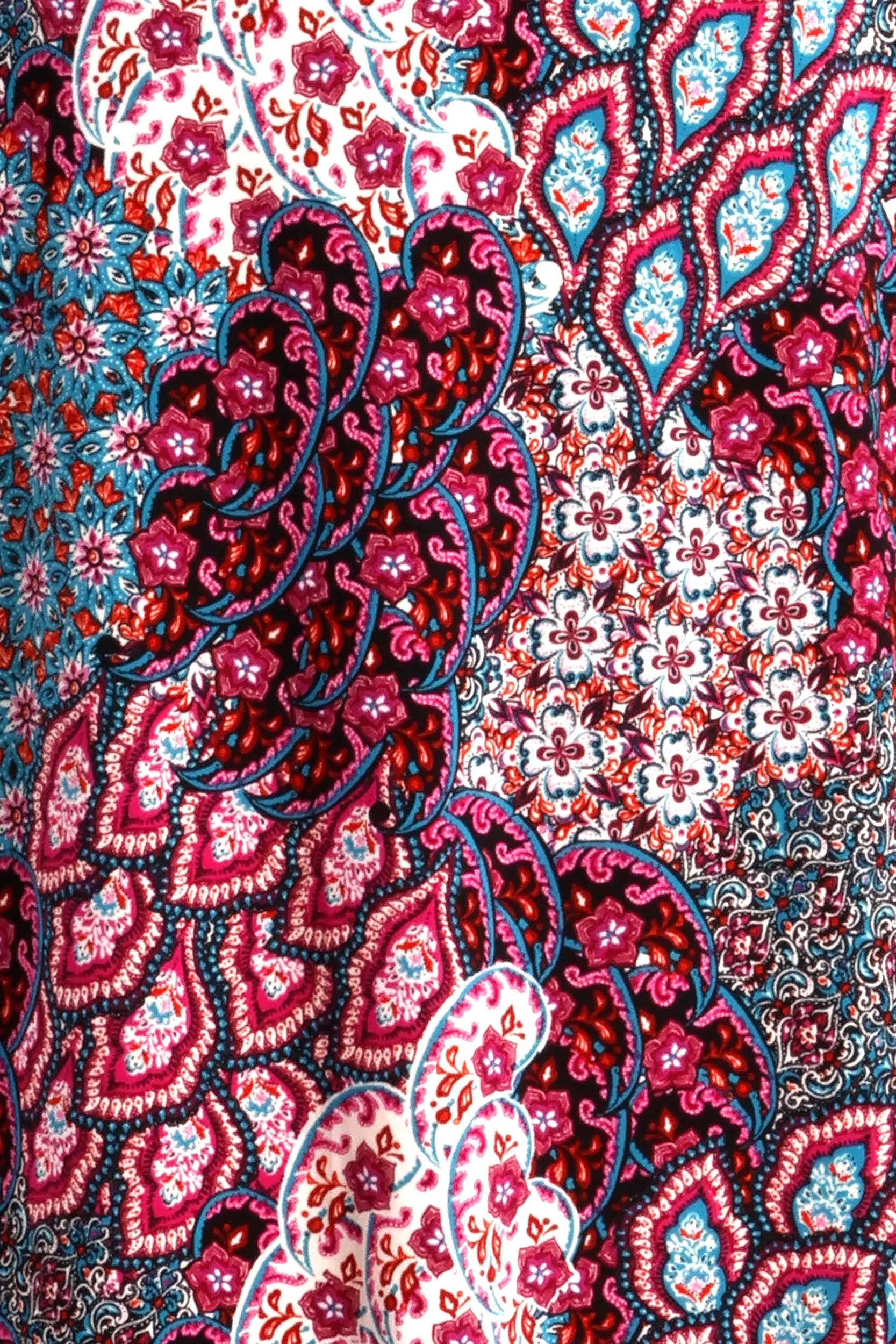 Vikki Vi Jersey Teal Paisley Faux Wrap Maxi Dress