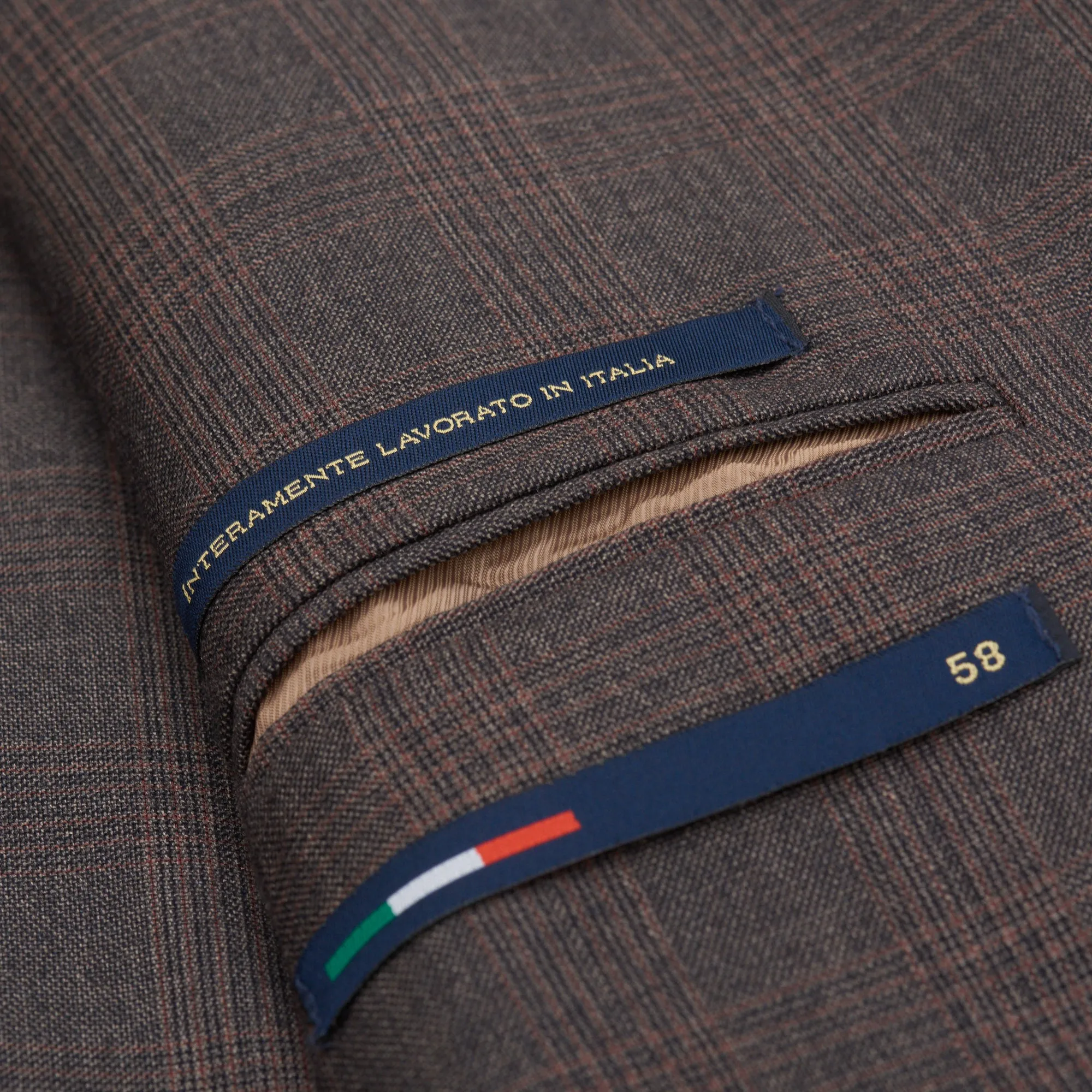 VINCENZO PALUMBO Napoli Brown Plaid Wool Unlined Suit NEW