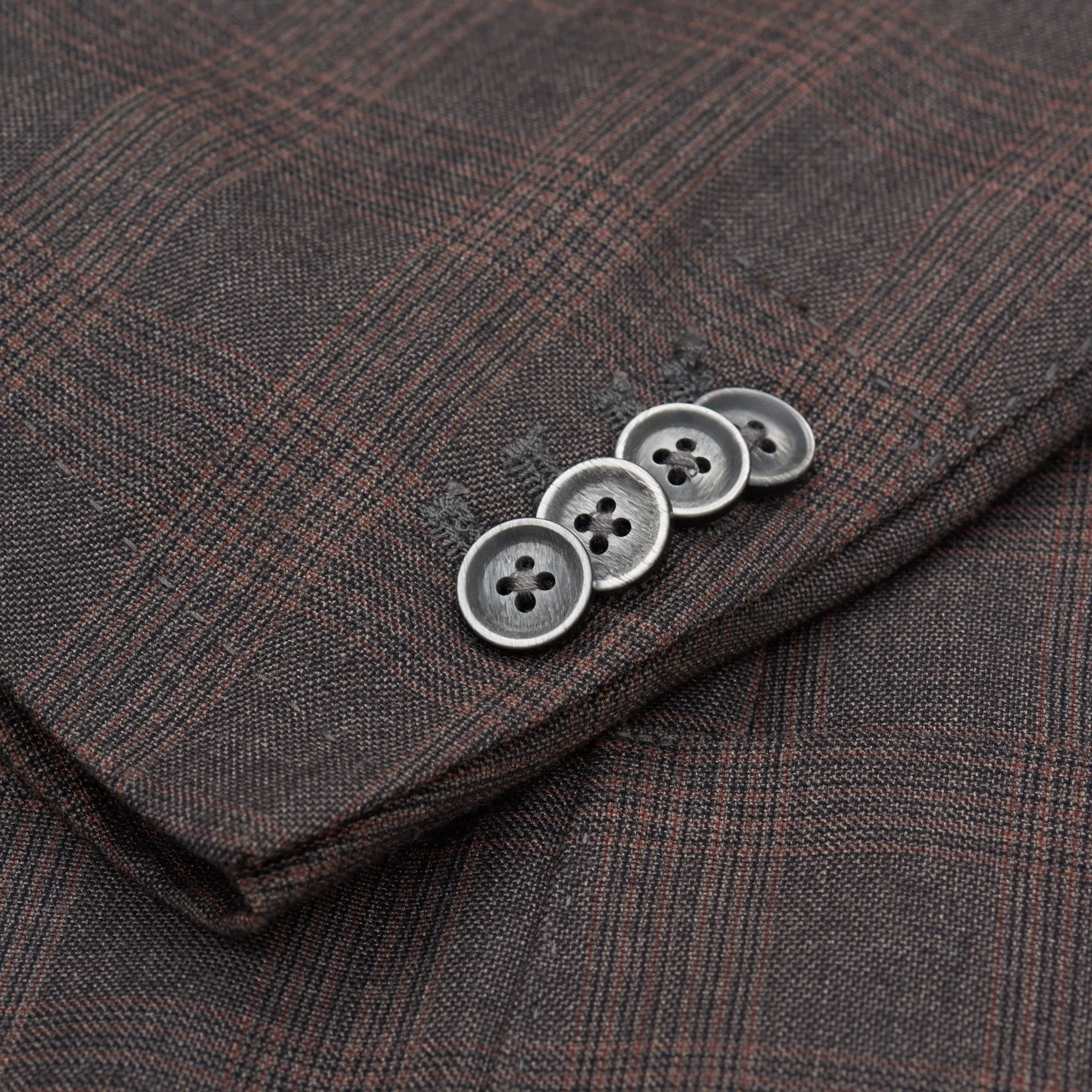 VINCENZO PALUMBO Napoli Brown Plaid Wool Unlined Suit NEW