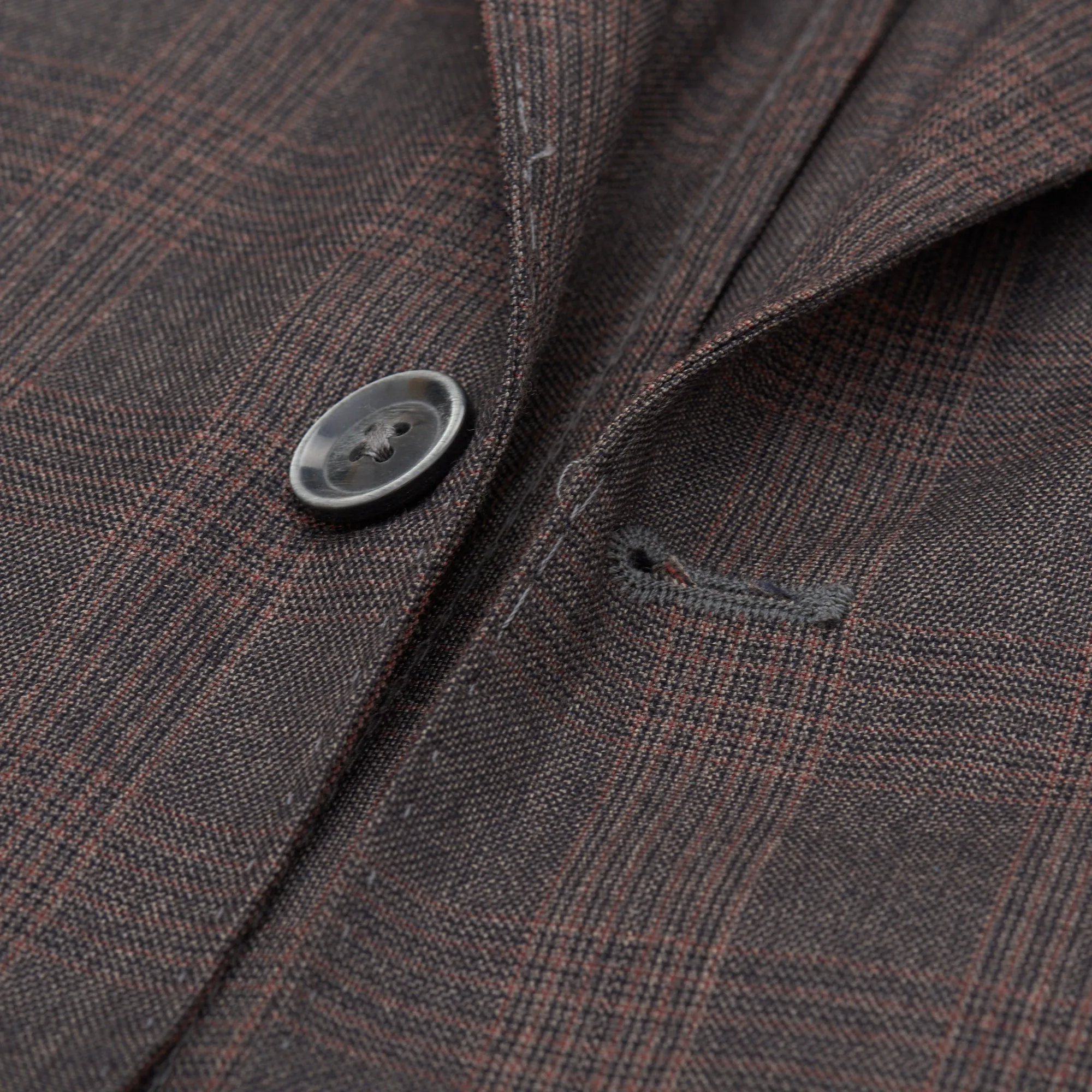 VINCENZO PALUMBO Napoli Brown Plaid Wool Unlined Suit NEW