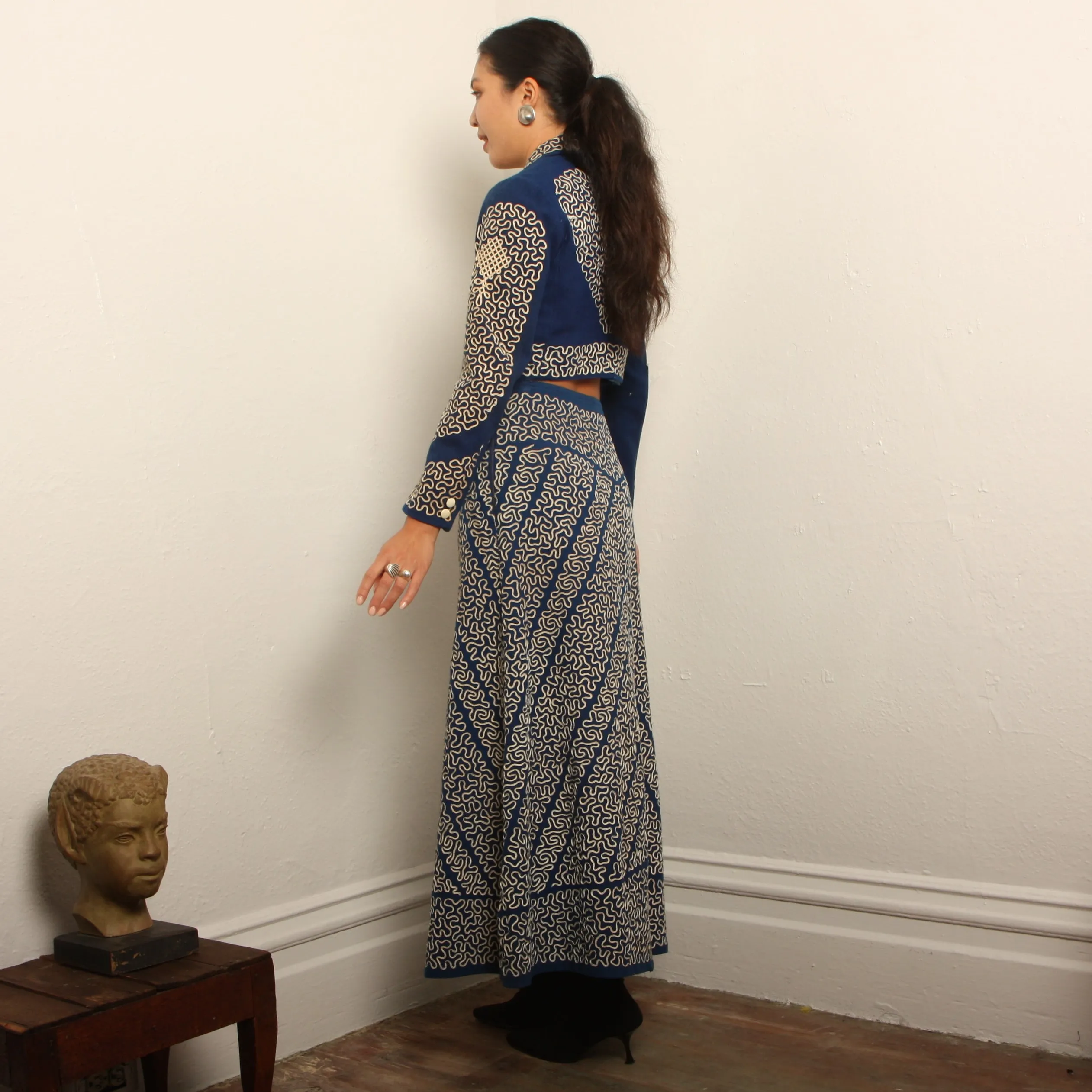 Vintage 40's Traditional Mexican Charro Skirt Suit
