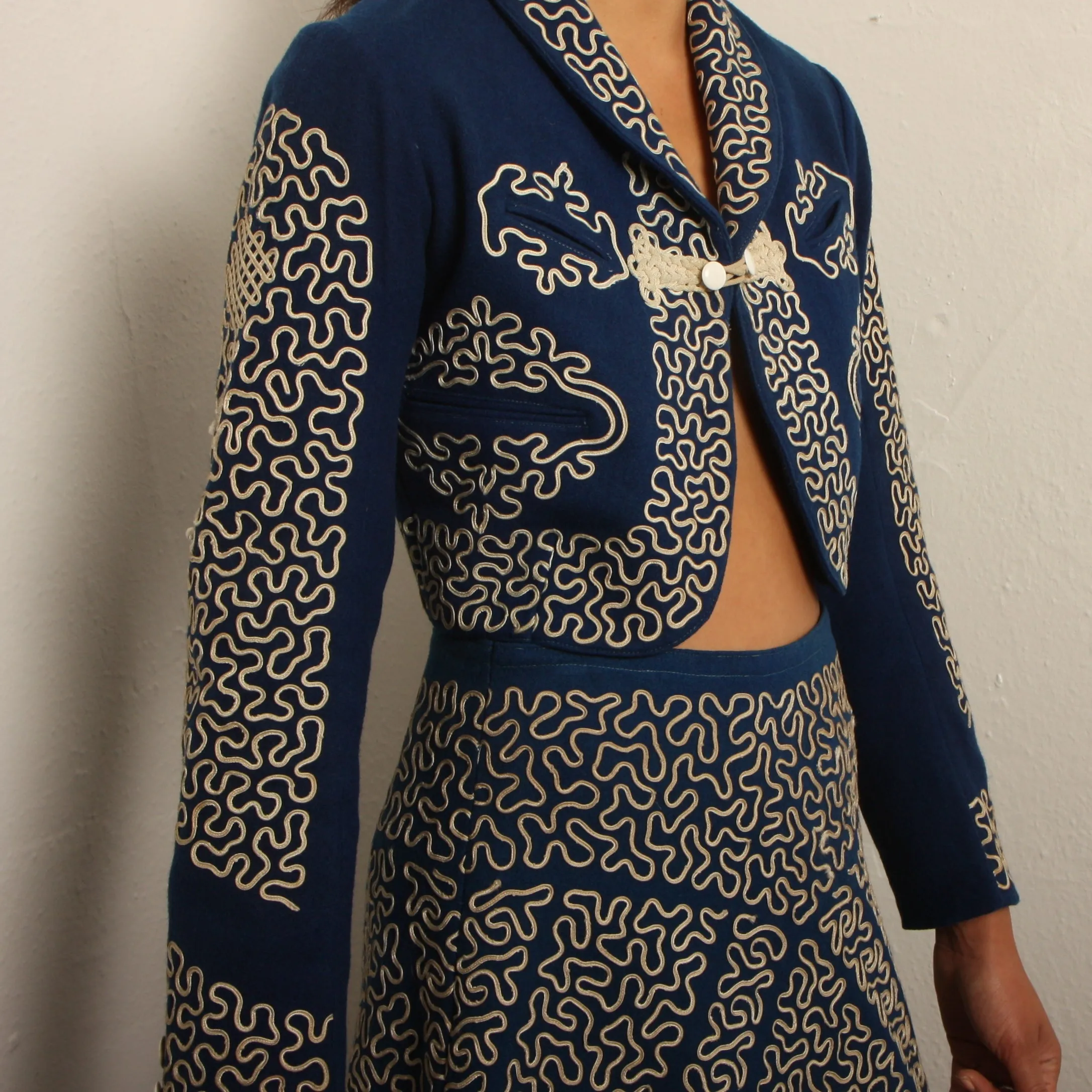 Vintage 40's Traditional Mexican Charro Skirt Suit