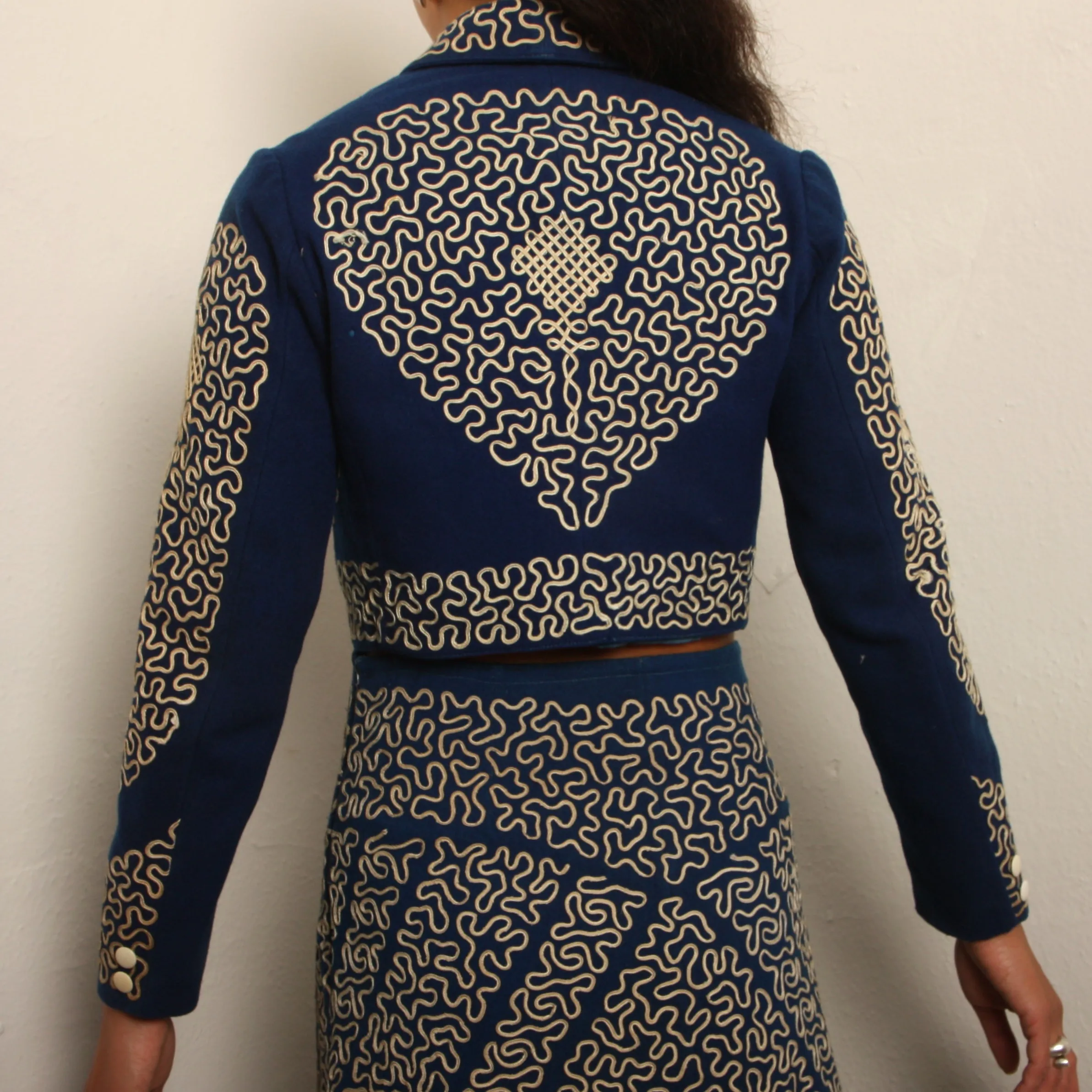 Vintage 40's Traditional Mexican Charro Skirt Suit