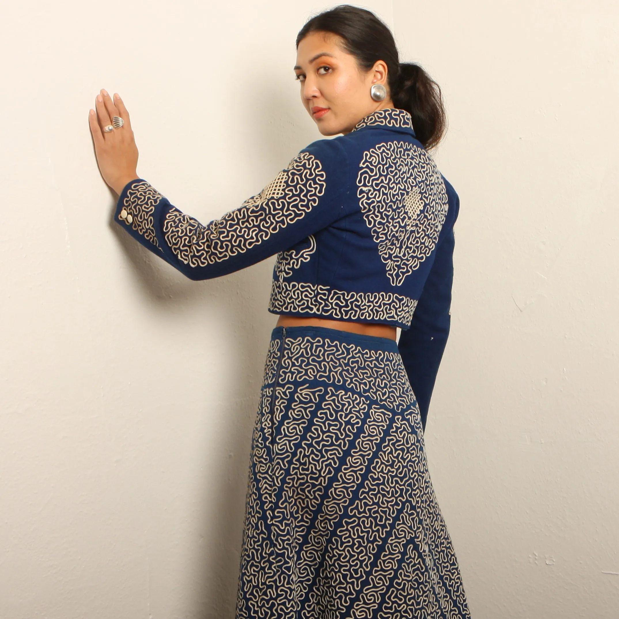 Vintage 40's Traditional Mexican Charro Skirt Suit