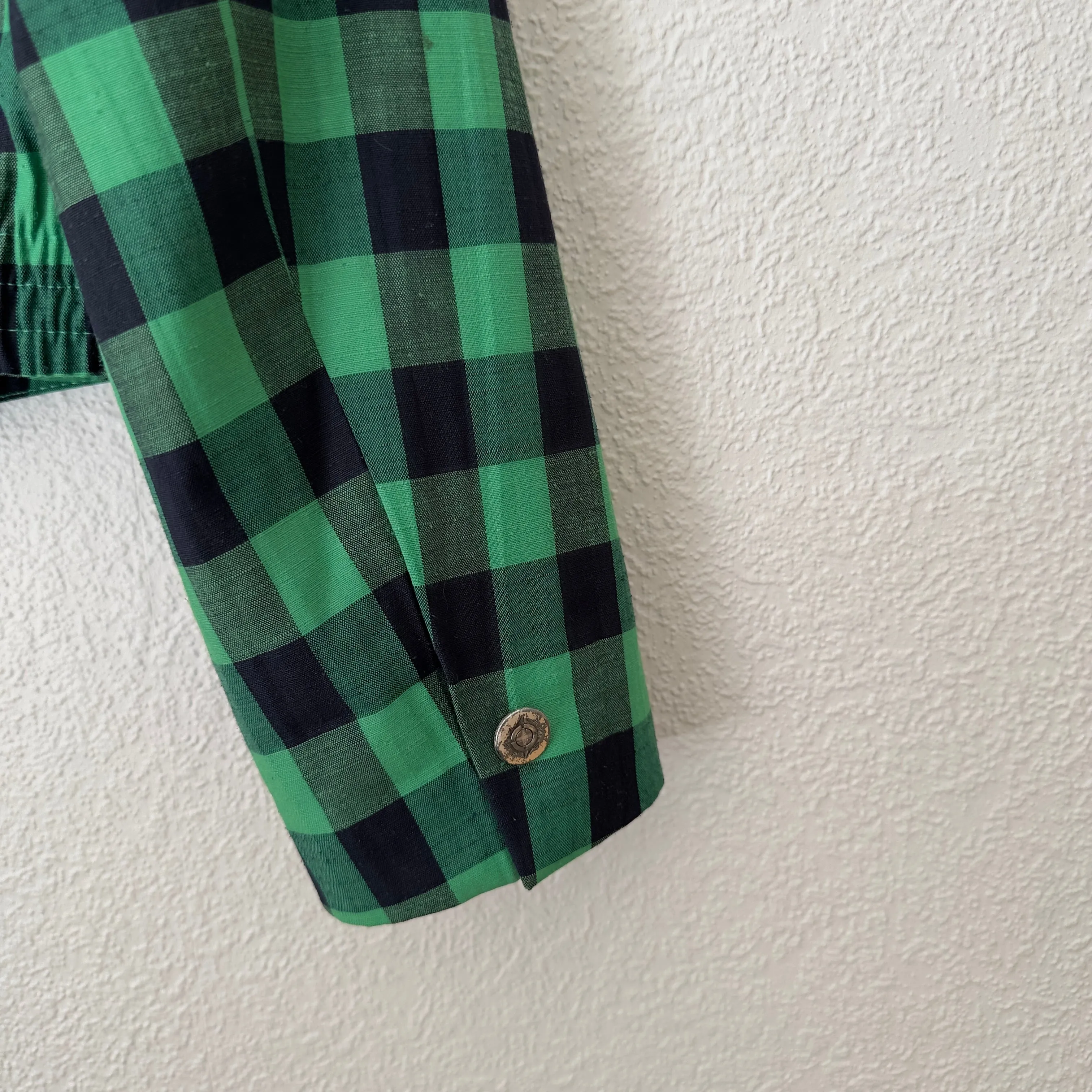 Vintage Checked Cropped Blazer