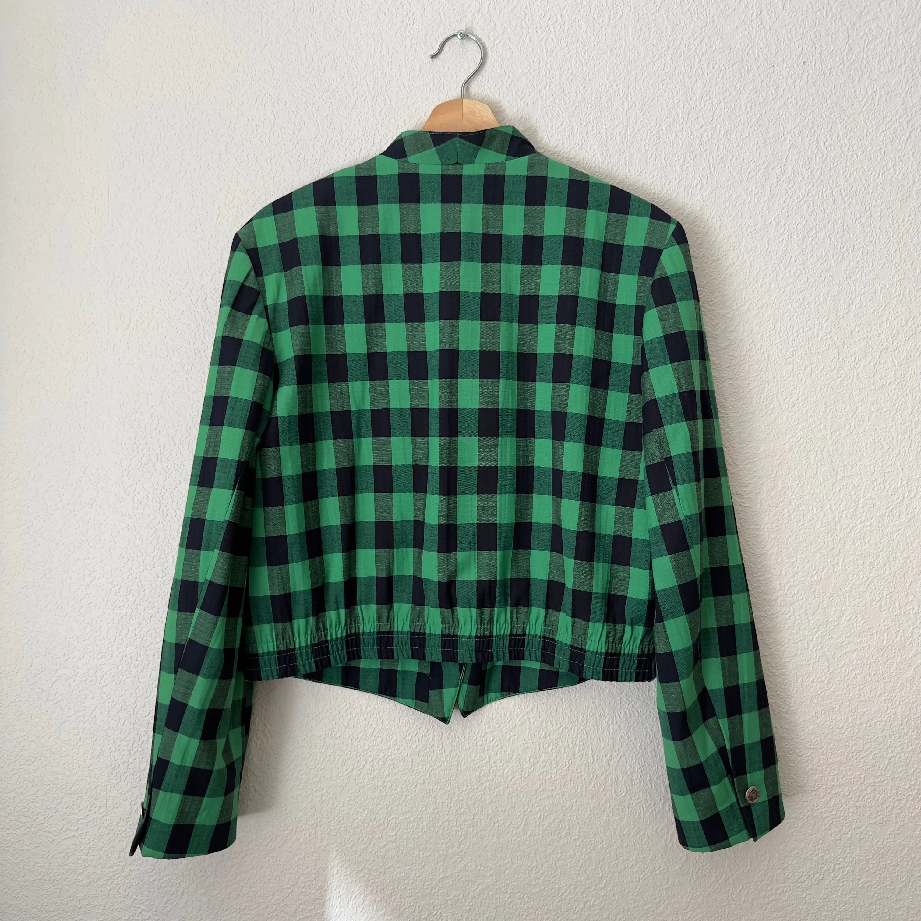 Vintage Checked Cropped Blazer