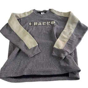 Vintage men grey Charro thick V-neck sweatshirt in L|L30 W20| SKU 5552