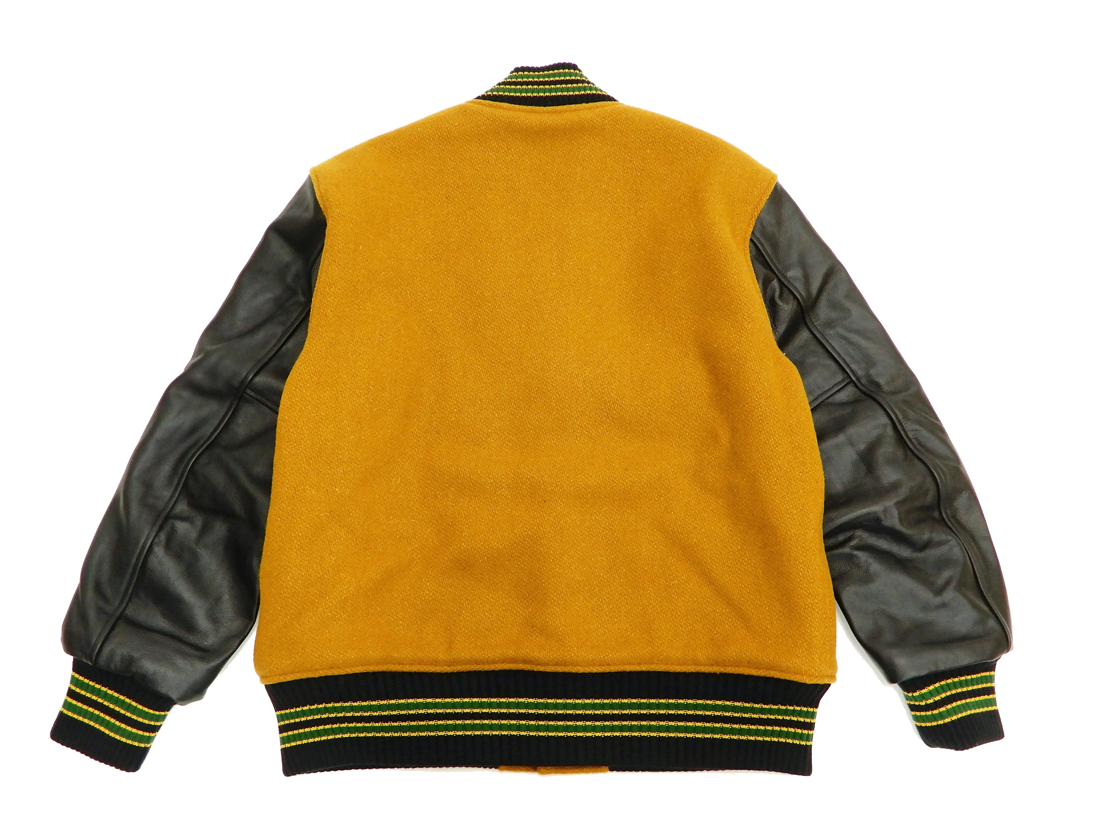 Whitesville Plain Varsity Jacket Men's Letterman Jacket Melton Leather Award Jacket WV14904 C/#156 Gold x Black