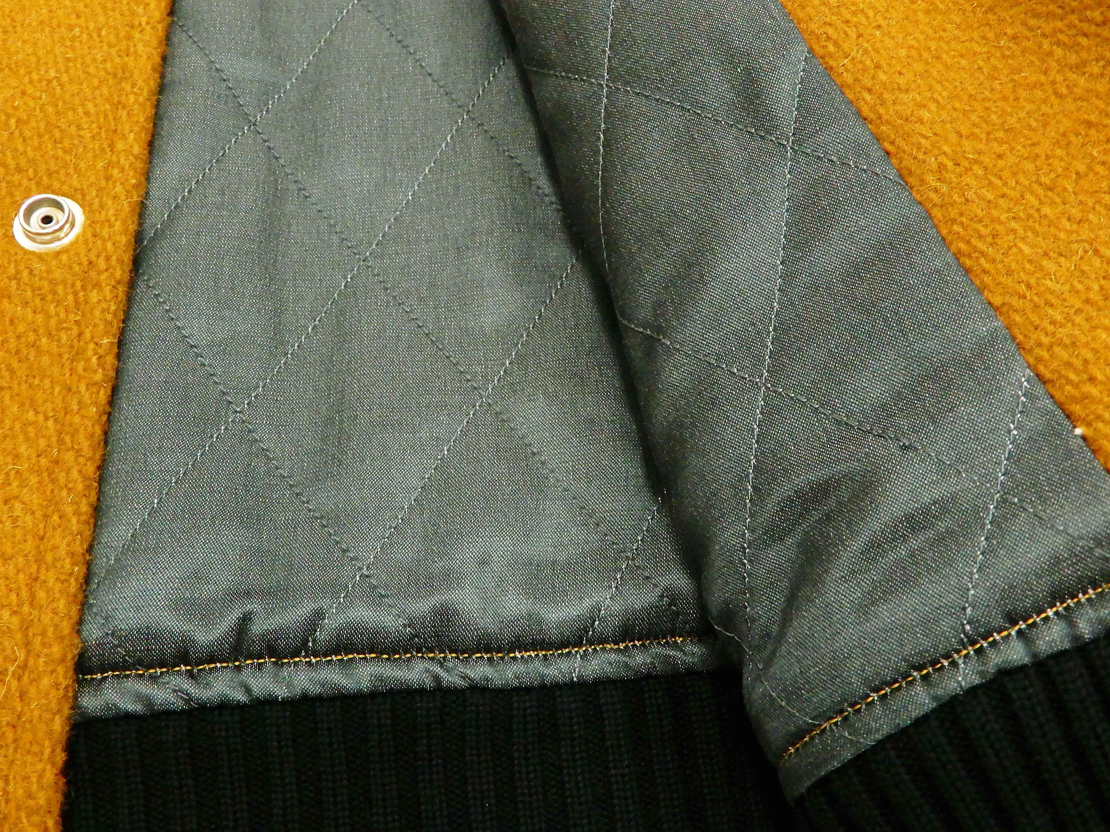 Whitesville Plain Varsity Jacket Men's Letterman Jacket Melton Leather Award Jacket WV14904 C/#156 Gold x Black