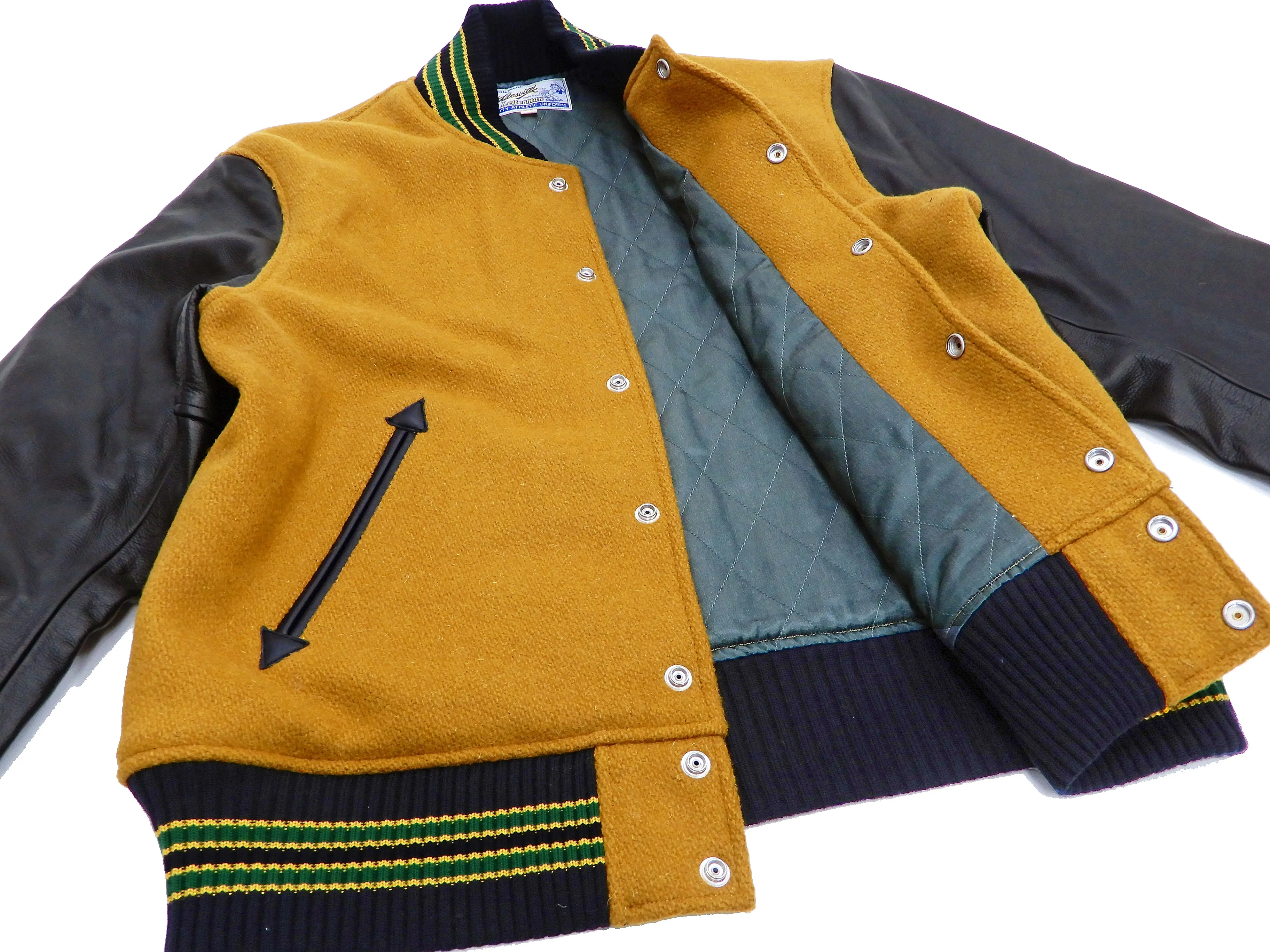 Whitesville Plain Varsity Jacket Men's Letterman Jacket Melton Leather Award Jacket WV14904 C/#156 Gold x Black