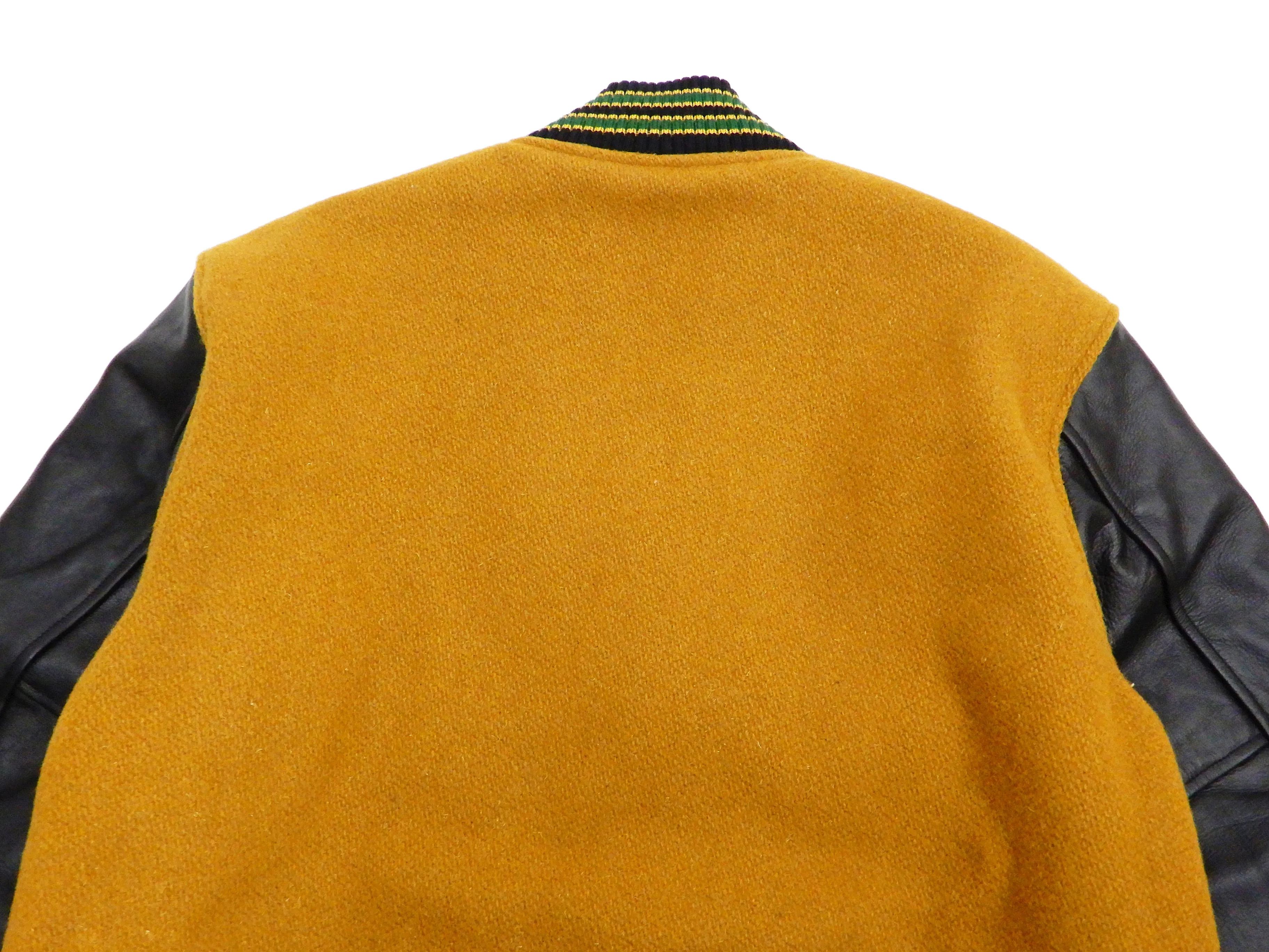 Whitesville Plain Varsity Jacket Men's Letterman Jacket Melton Leather Award Jacket WV14904 C/#156 Gold x Black