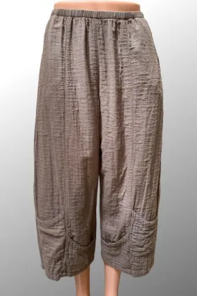 Wide Cropped Cotton Pants