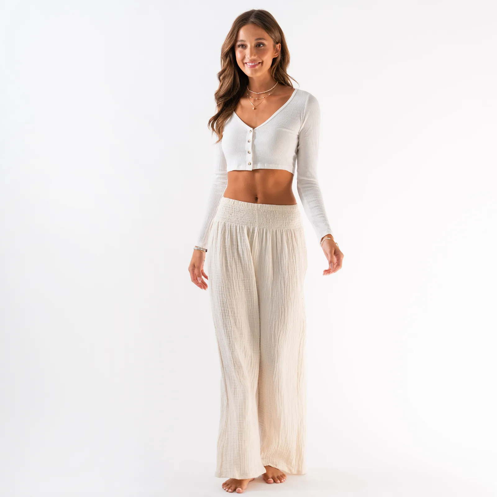 Wide Leg Cotton Pants