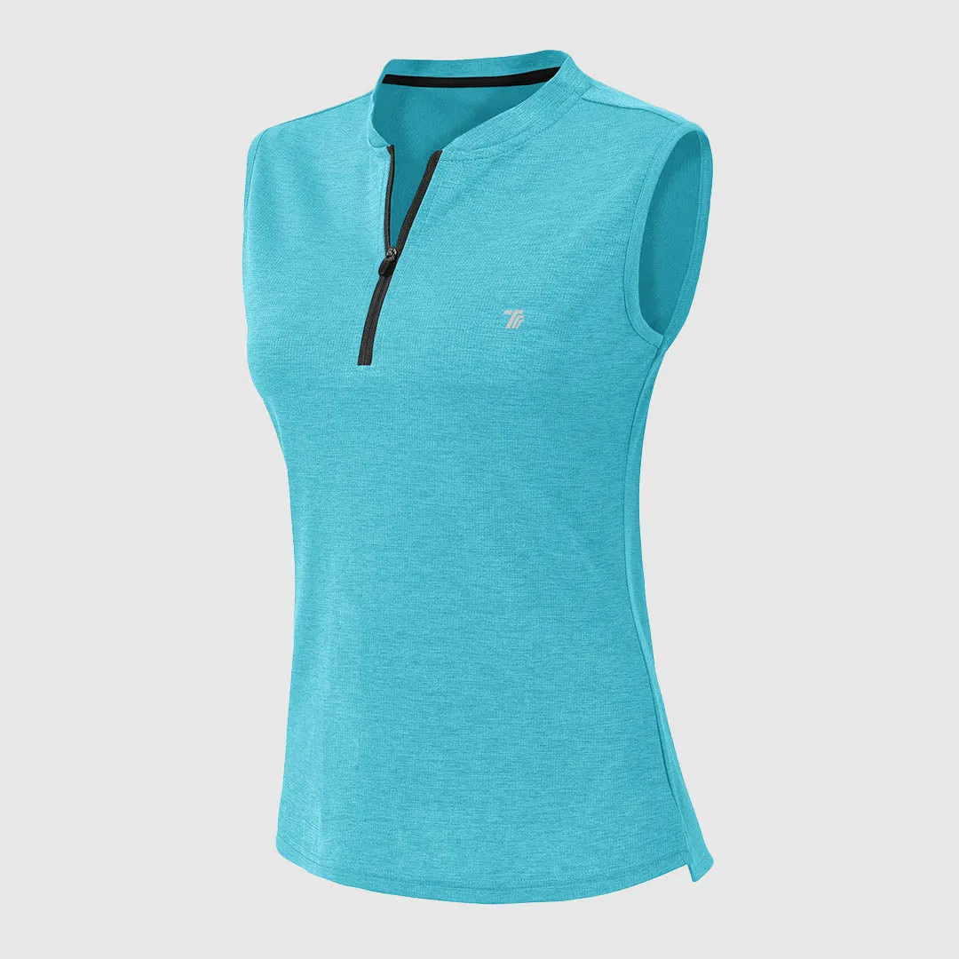 Women's UPF 50  Quick Dry Sleeveless Zip Shirts