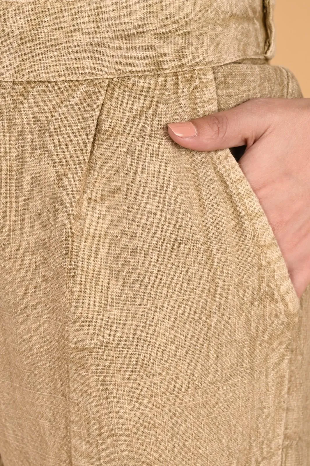 WOOD YELLOW DENIM COTTON PANTS