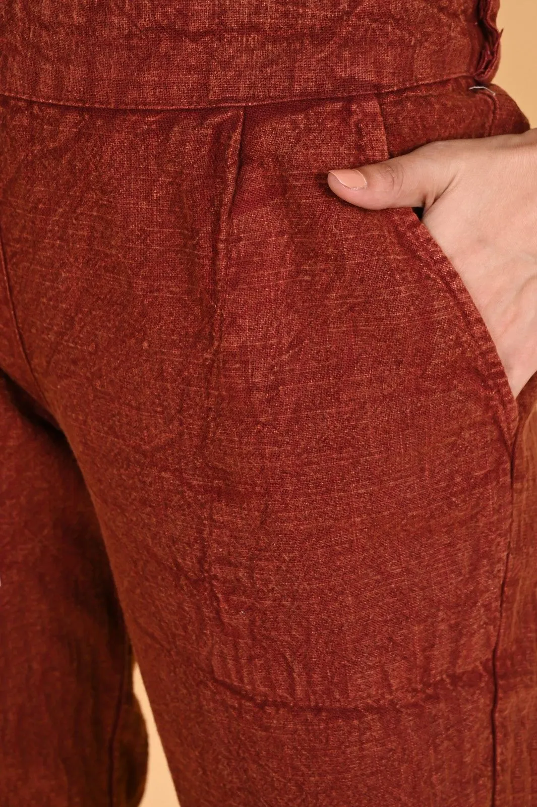 WOOD YELLOW DENIM COTTON PANTS