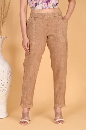 WOOD YELLOW DENIM COTTON PANTS
