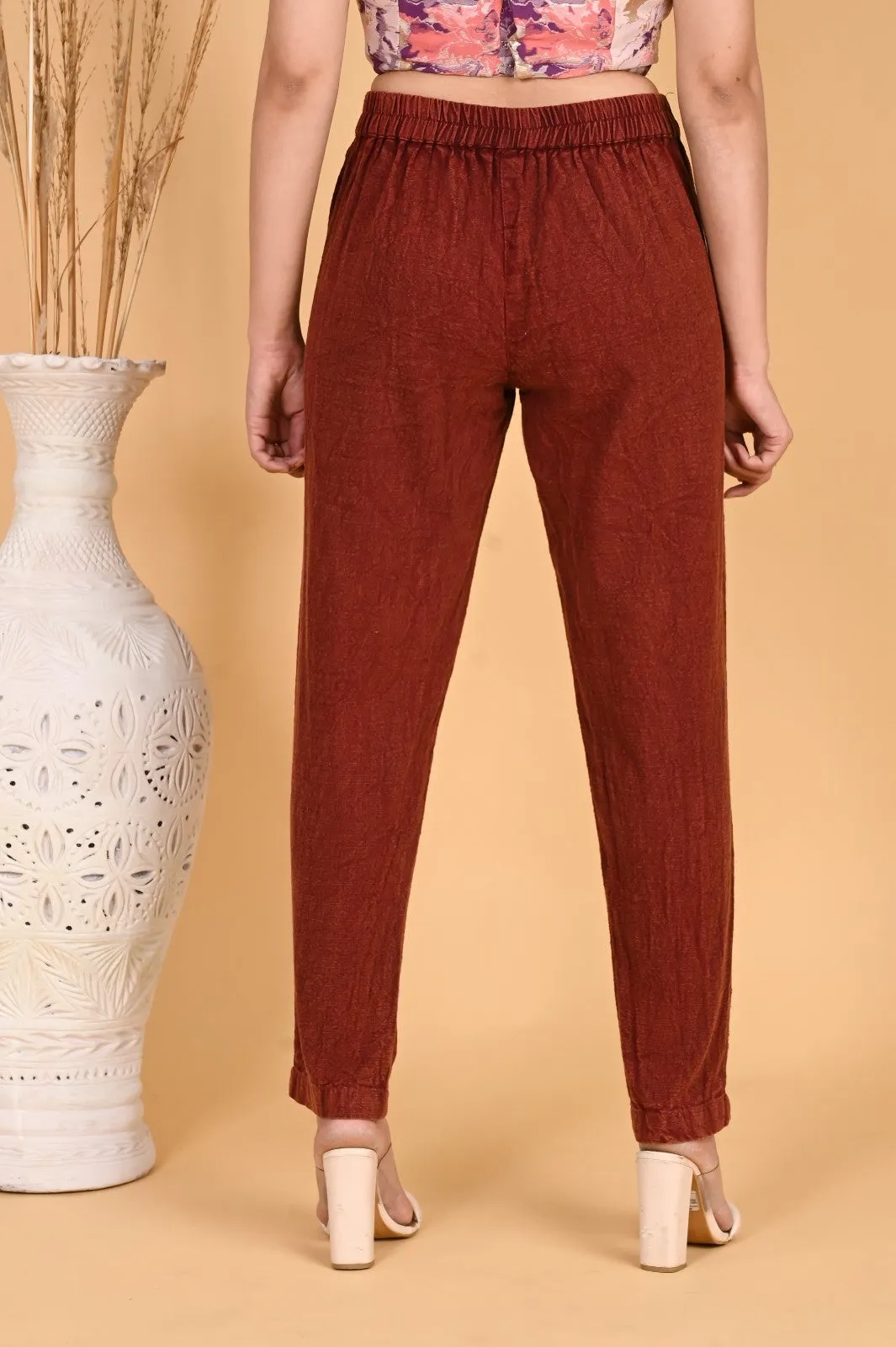 WOOD YELLOW DENIM COTTON PANTS