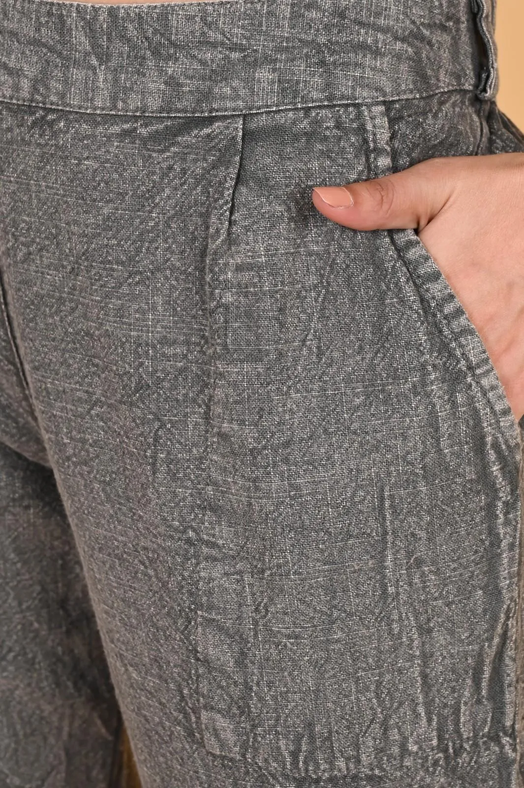 WOOD YELLOW DENIM COTTON PANTS
