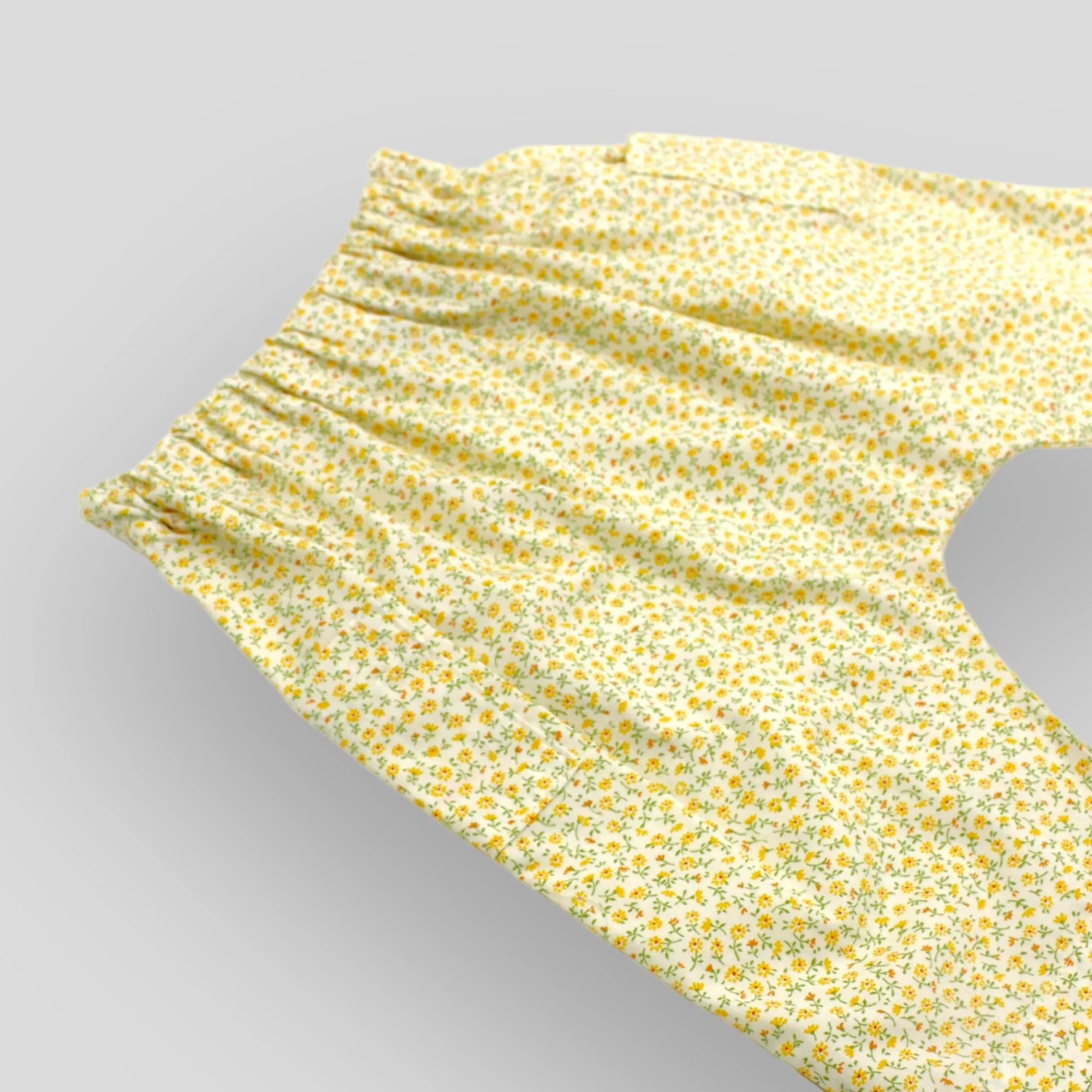 Yellow Petite Fleur Cotton Harem Pants for Babies and Kids