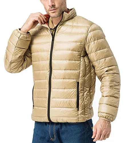 Z-SHOW™ Men's Packable Down Puffer Jacket(Khaki,US Size M Asian Size XXL)