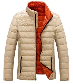 Z-SHOW™ Men's Packable Down Puffer Jacket(Khaki,US Size M Asian Size XXL)