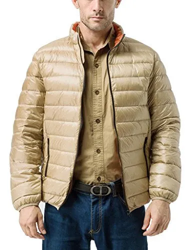 Z-SHOW™ Men's Packable Down Puffer Jacket(Khaki,US Size M Asian Size XXL)