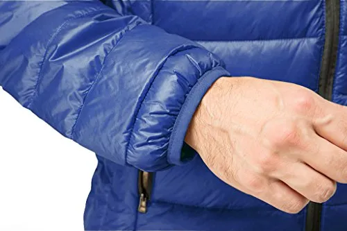 ZSHOW Men's Lightweight Stand Collar Packable Down Jacket(Blue,Large)