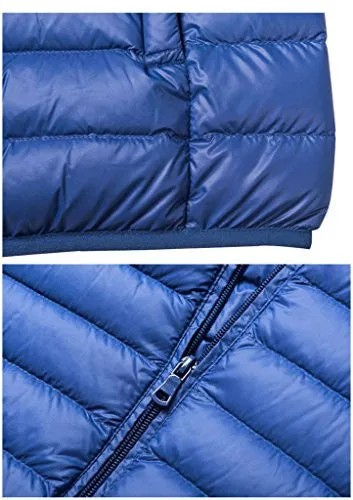 ZSHOW Men's Ultra Light Packable Down Puffer Jacket(Acid Blue,X-Large)