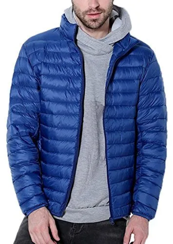 ZSHOW Men's Ultra Light Packable Down Puffer Jacket(Acid Blue,X-Large)
