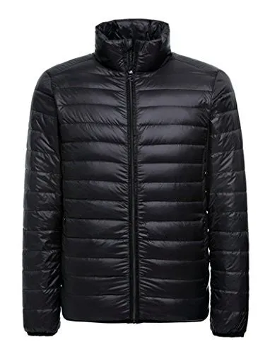ZSHOW Men's Ultra Light Packable Down Puffer Jacket(Black,Medium)