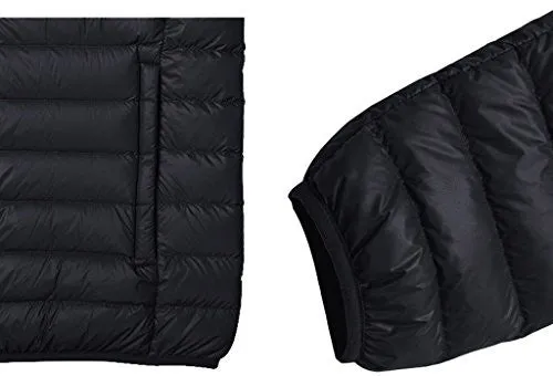 ZSHOW Men's Ultra Light Packable Down Puffer Jacket(Black,Medium)