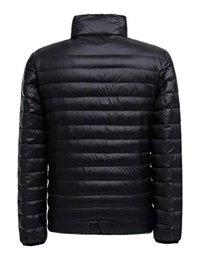 ZSHOW Men's Ultra Light Packable Down Puffer Jacket(Black,Medium)