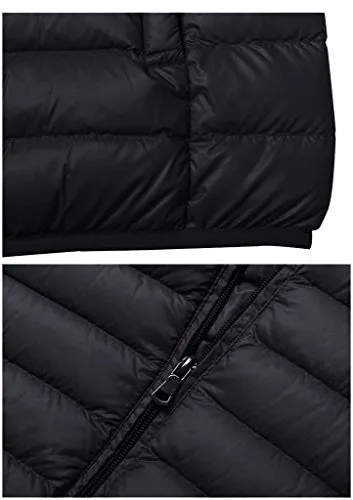 ZSHOW Men's Ultra Light Packable Down Puffer Jacket(Black,Medium)