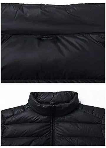 ZSHOW Men's Ultra Light Packable Down Puffer Jacket(Black,Medium)